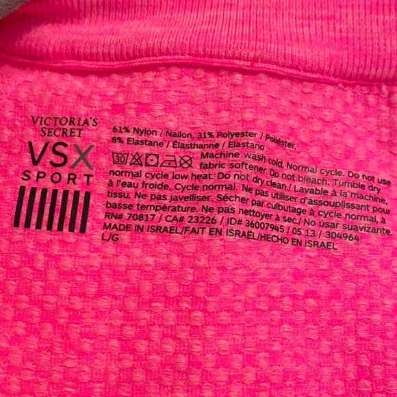 VSX Victoria's Secret Sport Studio Half-Zip Jacket Neon Pink Melange, L, NWT - Picture 5 of 10
